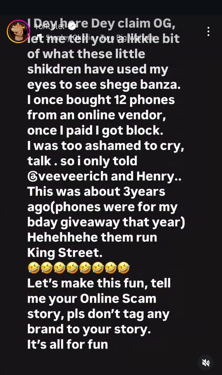 Tonto Dikeh shares her experience with scammers