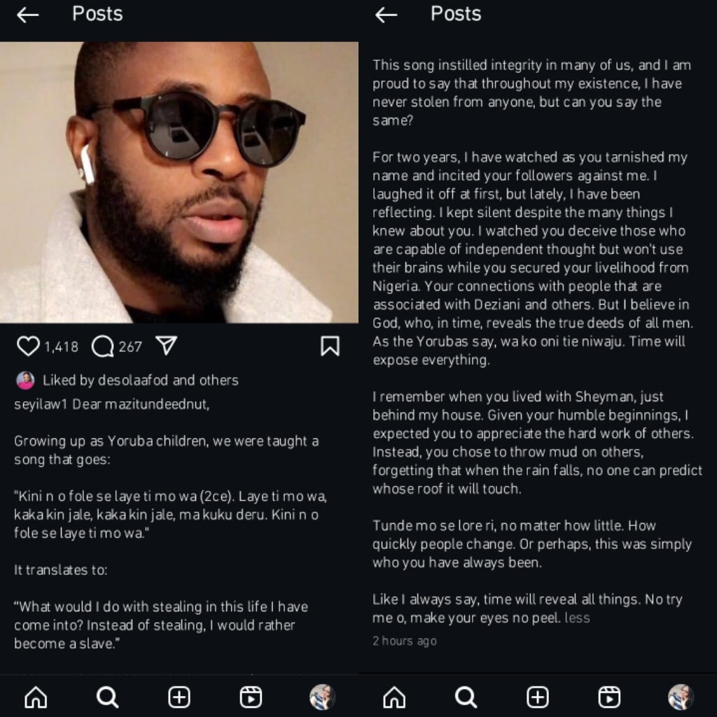 Seyi Law writes letter to Tunde Ednut