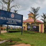 Delta State Polytechnic Ongwashi-UKU signpost outside the polytechnic