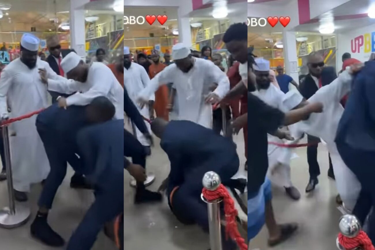 Fan drags Davido's leg