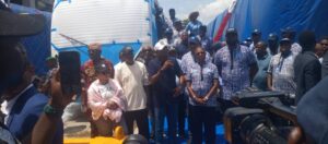 Governor Babajide Sanwo Olu during the commissioning of more coaches for the Blue Line rail