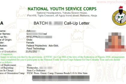 NYSC Call Up Letter