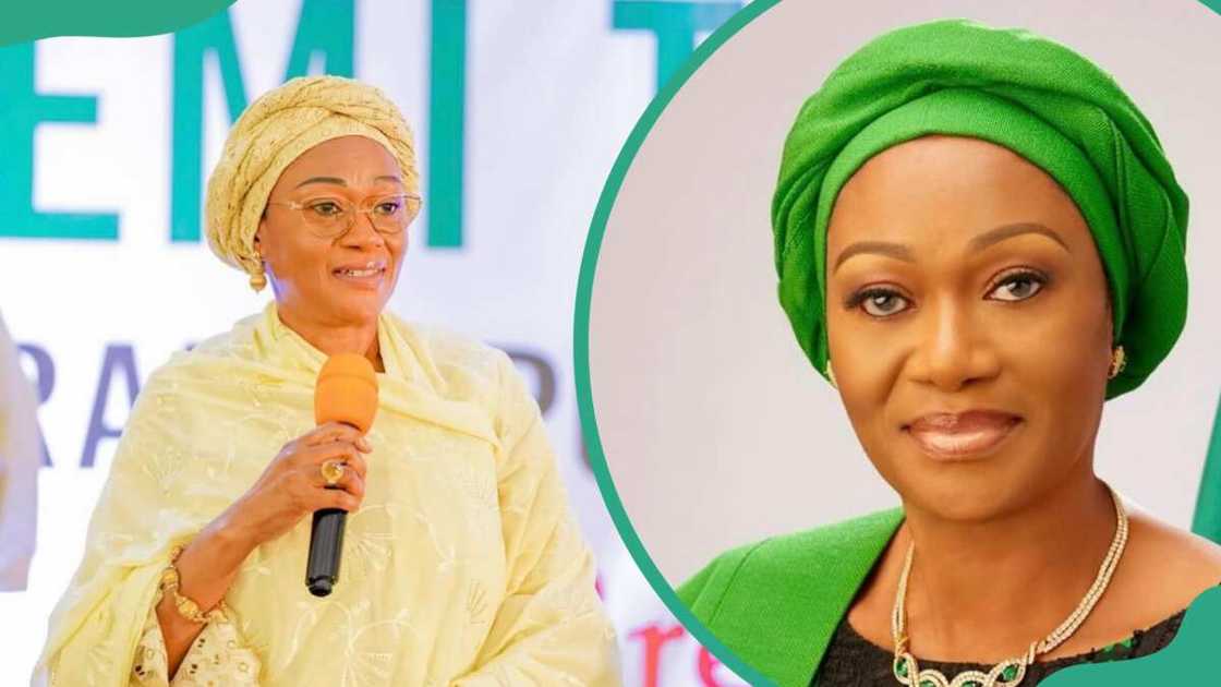 Remi Tinubu speaking from Aso Rock Presidential Villa (L). Remi Tinubu at the Presidential Villa Abuja, Nigeria (R). Remi Tinubu speaking from Aso Rock Presidential Villa (L). Remi Tinubu at the Presidential Villa Abuja, Nigeria (R).