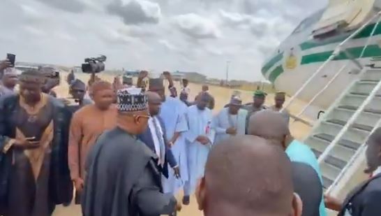 The Moment Shettima Departed Daura After Buhari's Third-Day Prayer (Video) 1 The Moment Shettima Departed Daura After Buhari’s Third-Day Prayer (Video)